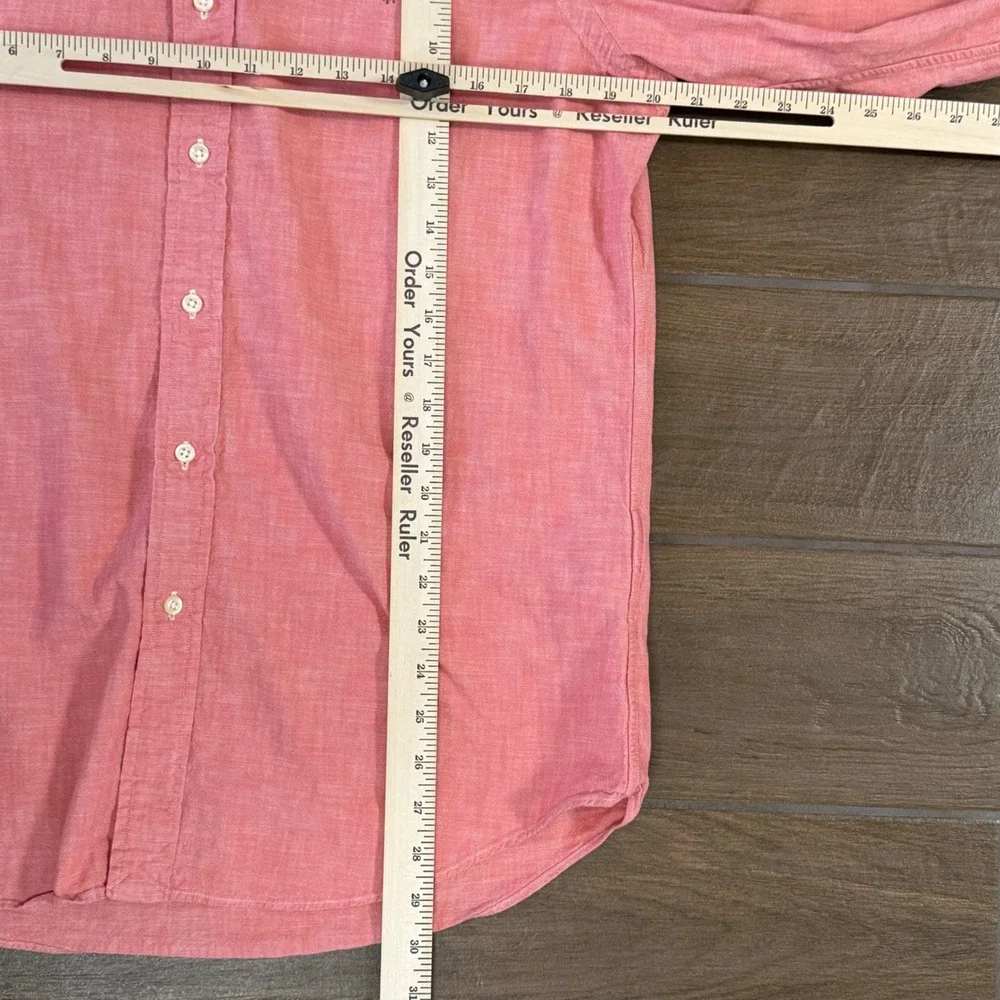 Polo Ralph Lauren Mens Classic Fit Cotton Button Down Shirt Salmon Pink Medium